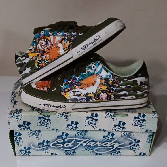 Don Ed Hardy Design shoes size 13 almost brand new never wore outside Y2K - Picture 1 of 7